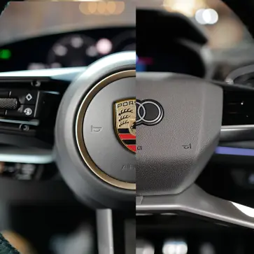 ポルシェとアウディのステアリングホイール比較