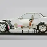 ポルシェ「トランスアクスル」レイアウトのスケルトン構造（サイド）