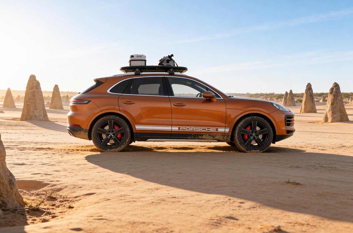 ポルシェ オーストラリア 75周年記念特別仕様カイエンのサイドビュー