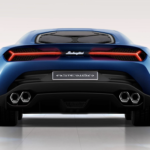 ランボルギーニのコンセプトカー「アステリオン」のリアビュー（ブルー）