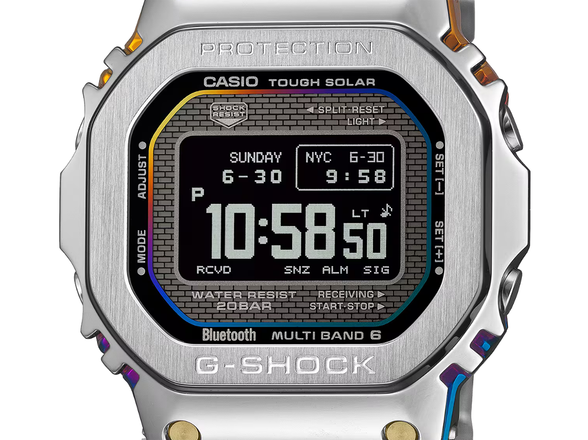 カシオ「フルメタルGショック」、レインボーIPモデル正面