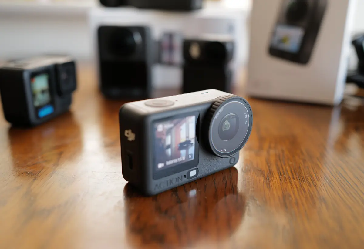 DJI Osmo Action 6 アクションカメラ（前面、モニターON）