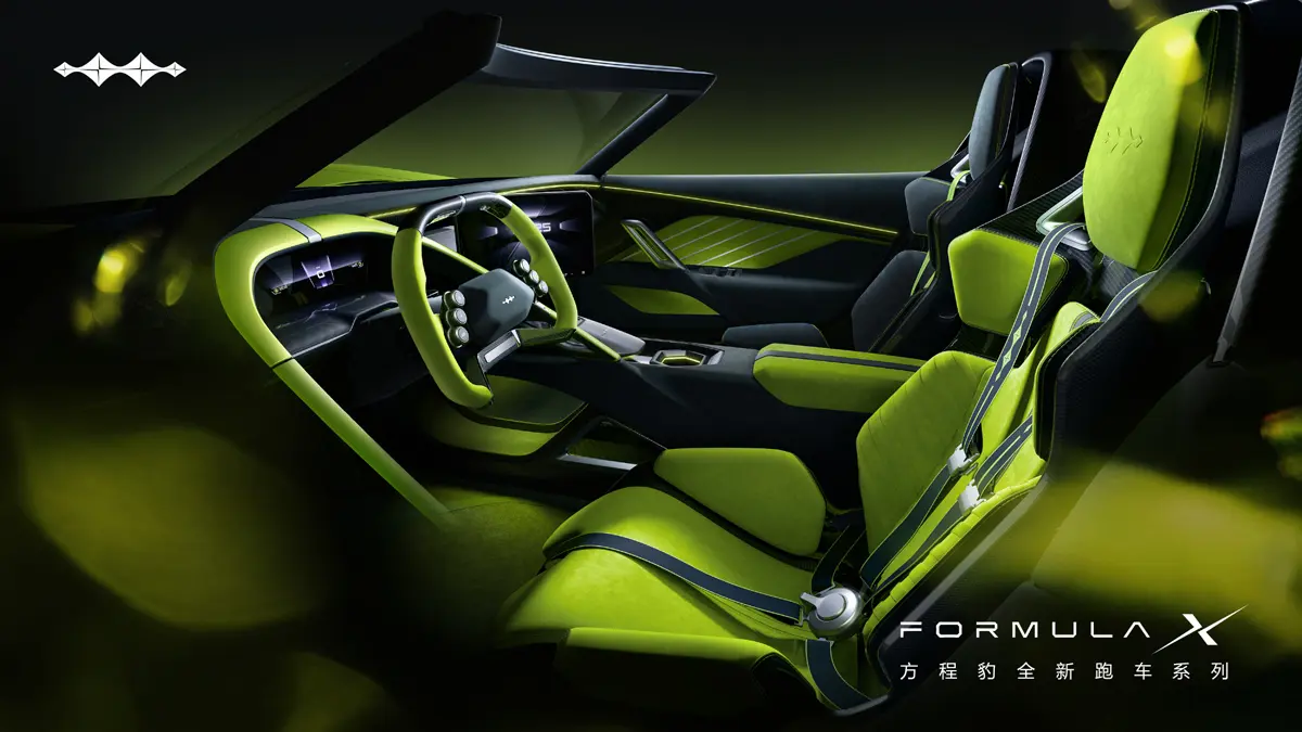 中国 FangChengbao（ファンチェンバオ＝方程豹）フォーミュラXのインテリア（グリーン）