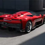 フェラーリF80のエクステリア～リアサイド（レッド）