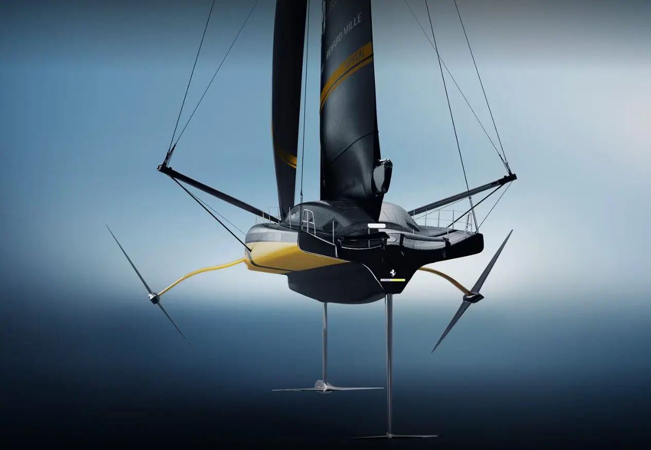 フェラーリの会場プロジェクト、「ハイパーセイル」の船体後部