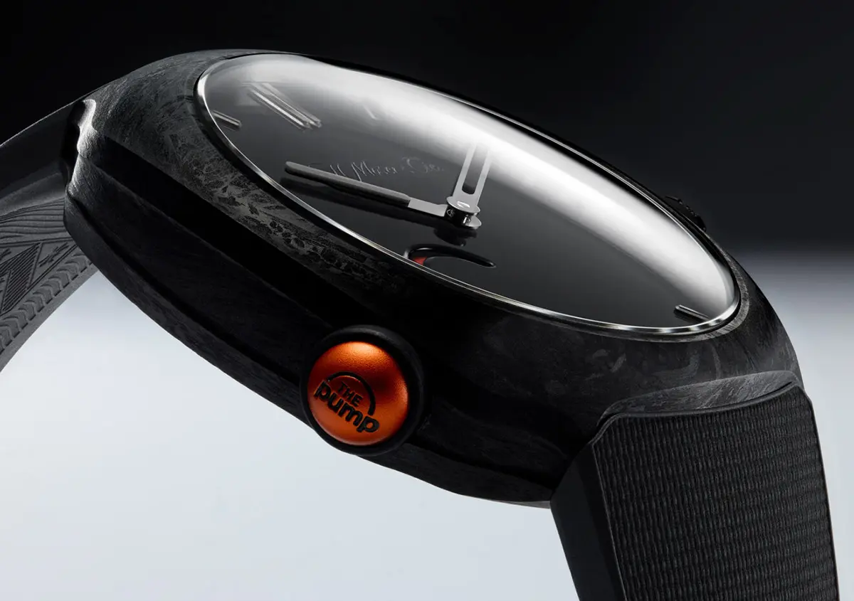 H.モーザーとリーボックとのコラボ腕時計「ストリームライナー・ポンプ」側面画像