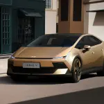 ヒョンデ アイオニックV（ゴールド）のフロント全景