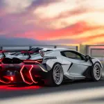 Zacoeによってカスタムされた「ワイドボディキット」装着のランボルギーニ・レヴエルト（リヤ）