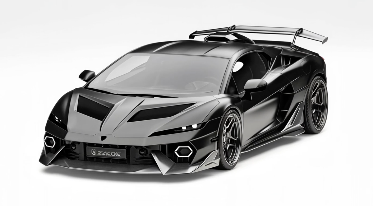 Zacoeによるランボルギーニ テメラリオのカーボンボディキット（フロント、静止）