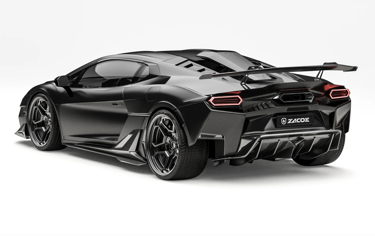 Zacoeによるランボルギーニ テメラリオのカーボンボディキット（リア、静止）