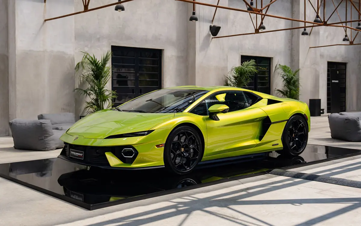 ランボルギーニがミラノデザインウィークにて展示したアドペルソナム仕様のテメラリオ（グリーン）
