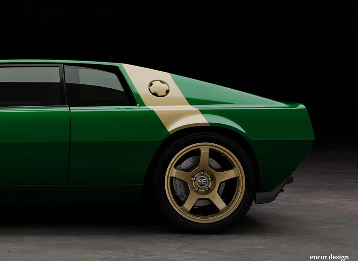 英国アンカー(Encor)によるロータス・エスプリのレストモッド、リアサイド