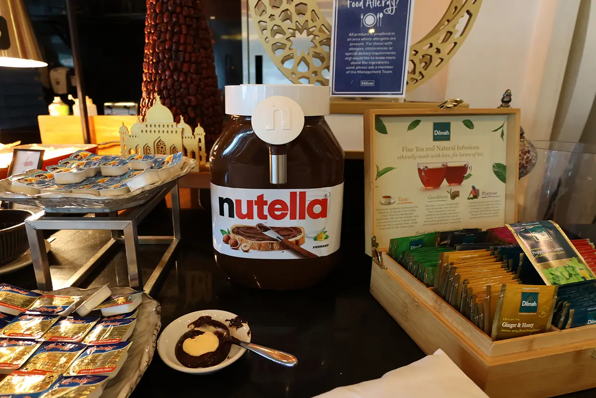 マレーシア ヒルトンクアラルンプールの朝食ブッフェ（ヌッテラ）