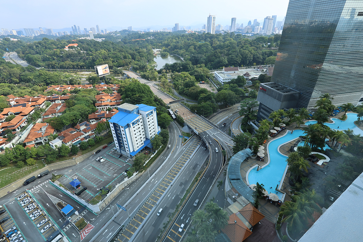 マレーシア ヒルトンクアラルンプールの客室からの眺め