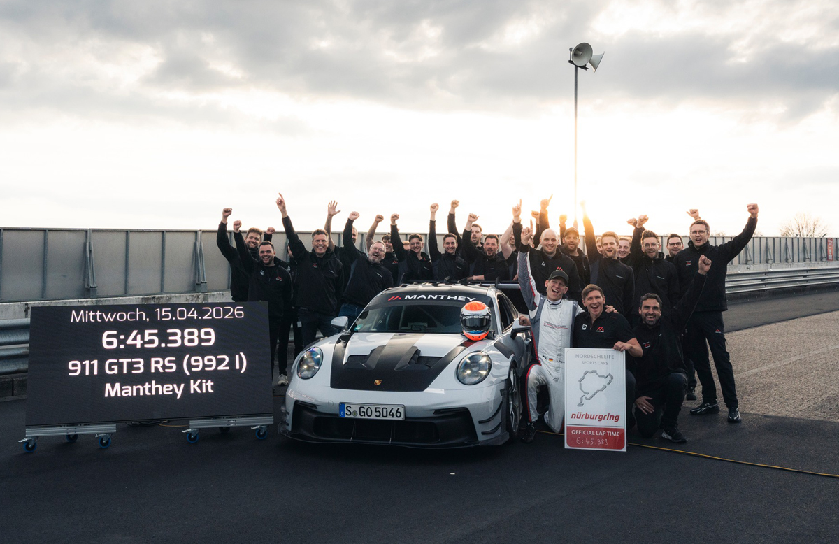 ニュルブルクリンクにて、マンタイキットを装着したポルシェ911 GT3 RSが6分45秒を達成