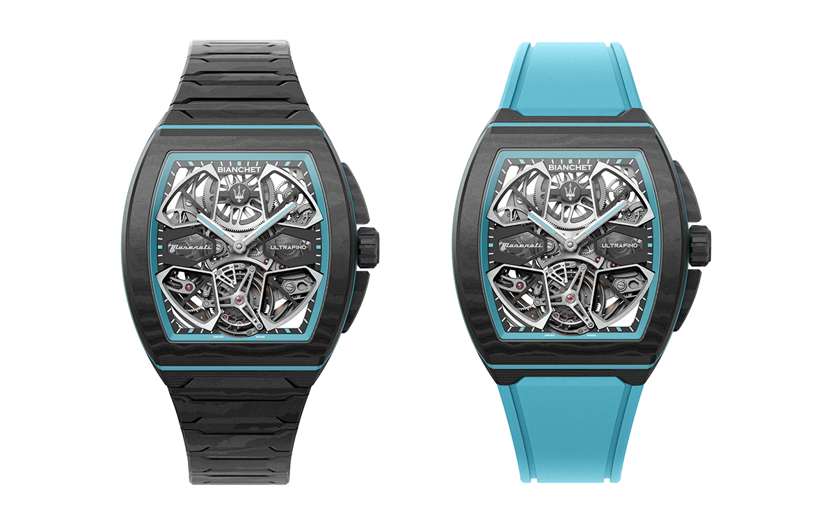 マセラティとビアンシェとのコラボ腕時計「ウルトラフィーノ」のラインアップ