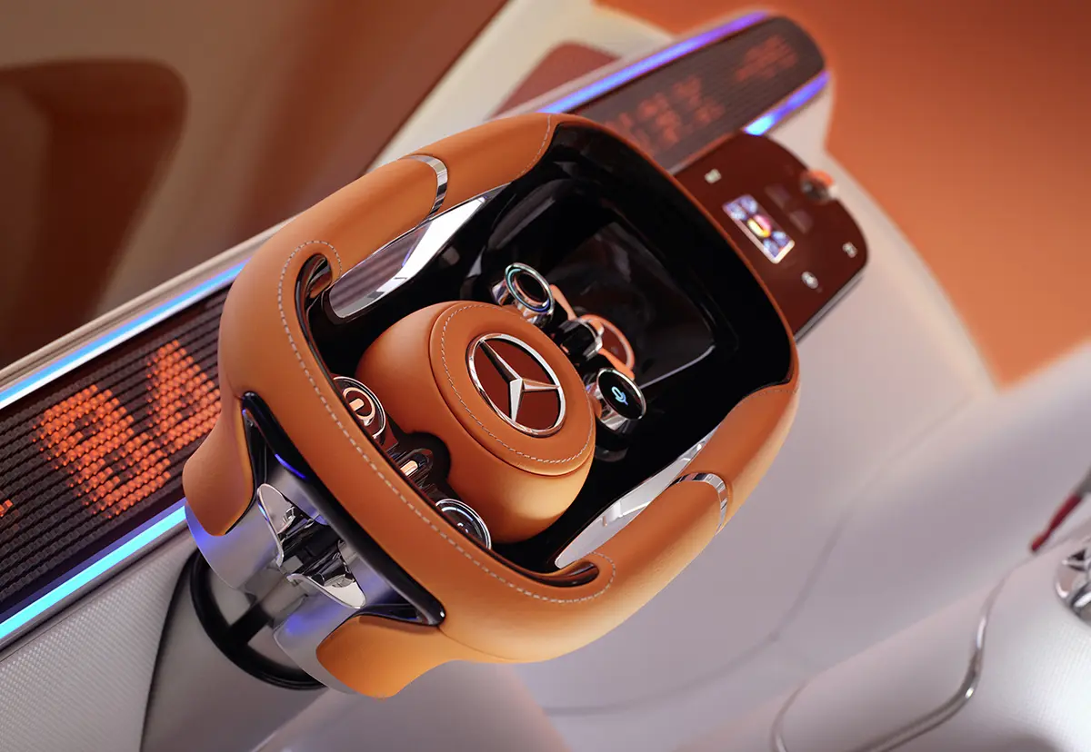 メルセデス・ベンツヴィジョン・ワンイレブンに採用されるステア・バイ・ワイヤ（ステアリングホイール）
