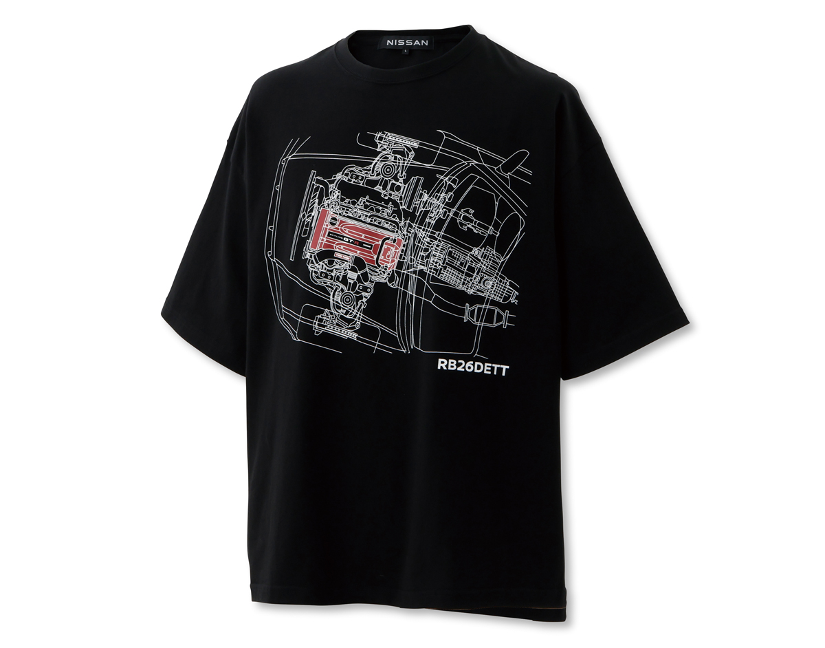日産オンラインショップにて販売される「RB26DETT」Tシャツ