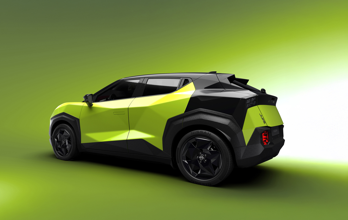 日産 新型ジュークEVのリア(グリーン)