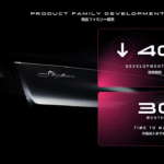 日産の長期ビジョン説明会にて提示された新型スカイラインのティーザー画像