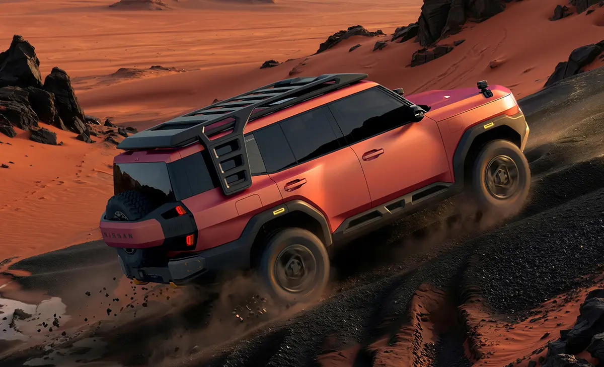 日産が中国・北京モーターショーにて公開するコンセプトカー（テラノPHEV）、サイド