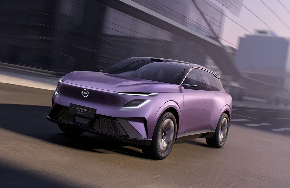日産が中国・北京モーターショーにて公開するコンセプトカー（アーバンSUV PHEV）走行風景、フロント