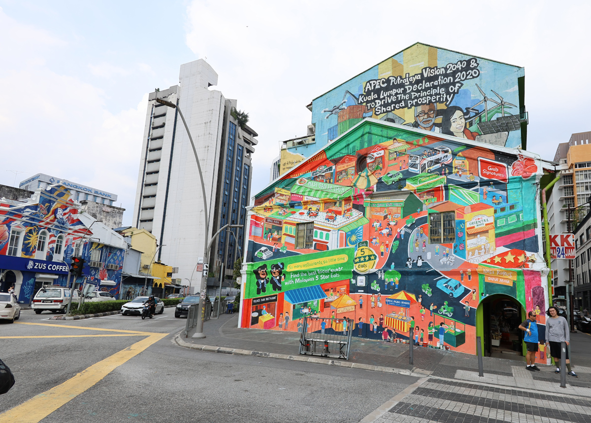 マレーシア クアラルンプールのチャイナタウン付近にて