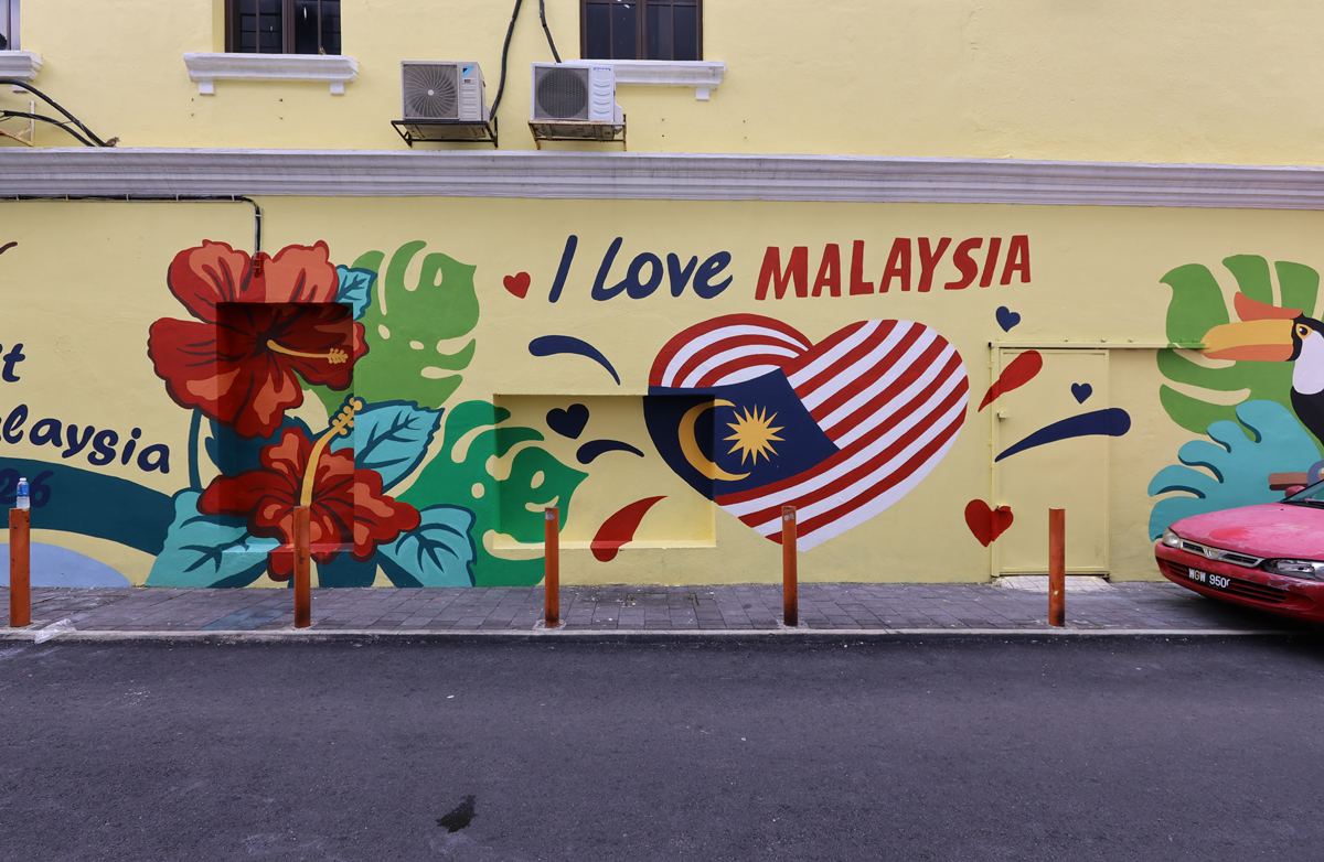 マレーシア、クアラルンプールの「セントラルマーケット」付近の街なかアート