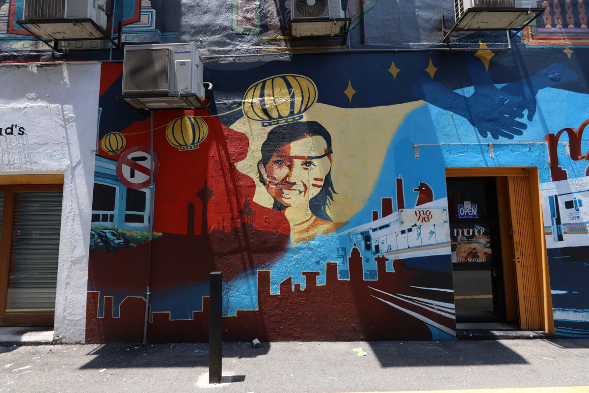 マレーシア、クアラルンプールの「セントラルマーケット」付近の街なかアート