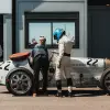 ヒストリックレースを走るブガッティ タイプ35（ホワイト）