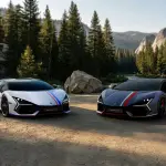 ランボルギーニの北米限定モデル、レヴエルトNA63のフロント（グレーとシルバー、停止）