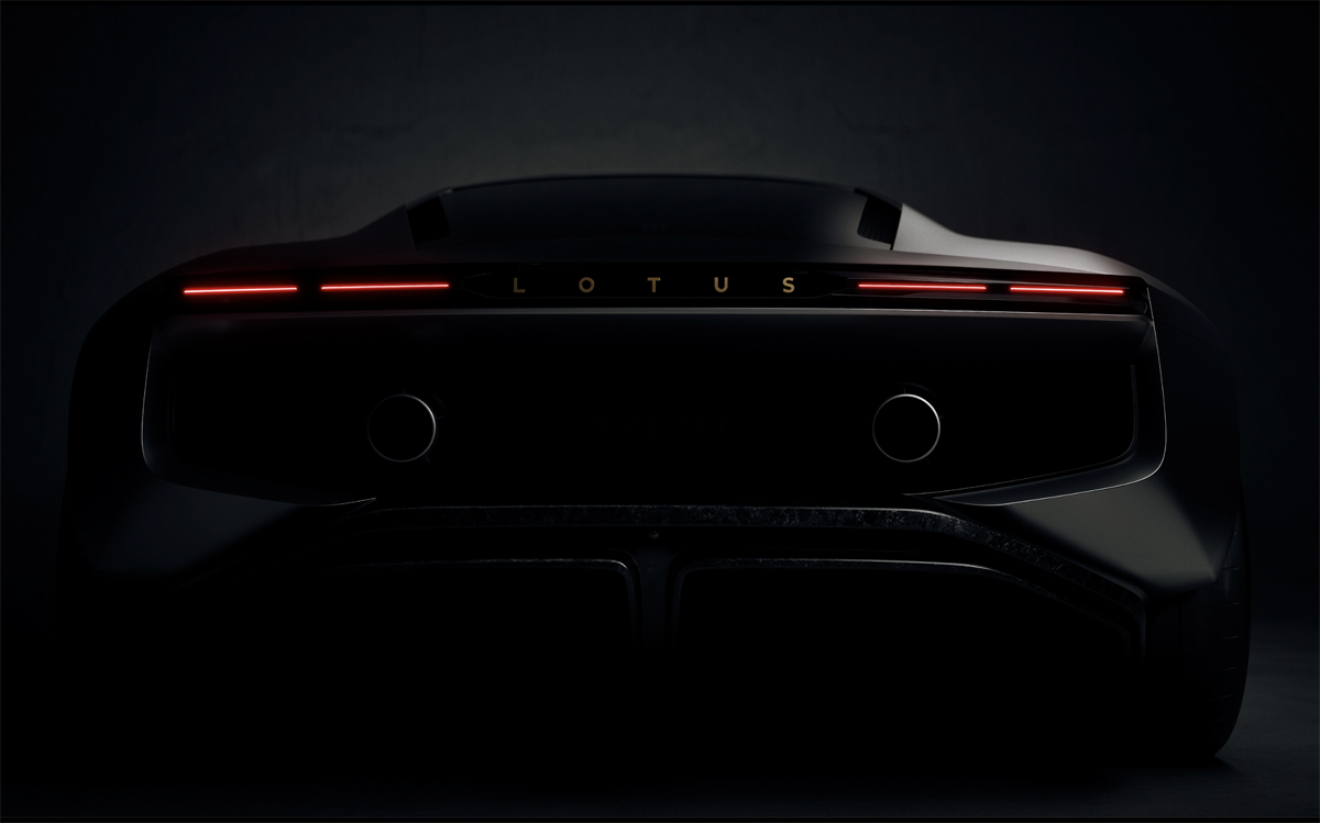 ロータス「タイプ135」のティーザー画像（リヤ）