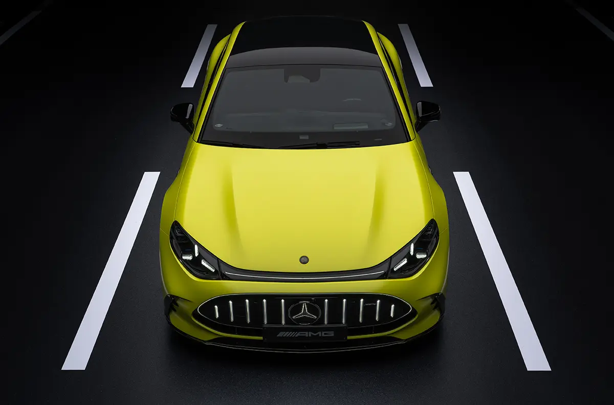 メルセデスAMG GT 4ドアクーペ（イエロー）のエクステリア～フロント