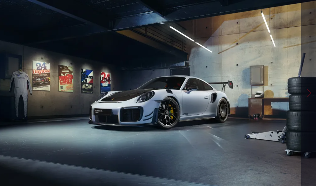 マンタイキットを装着したポルシェ911GT2 RS（ホワイト）