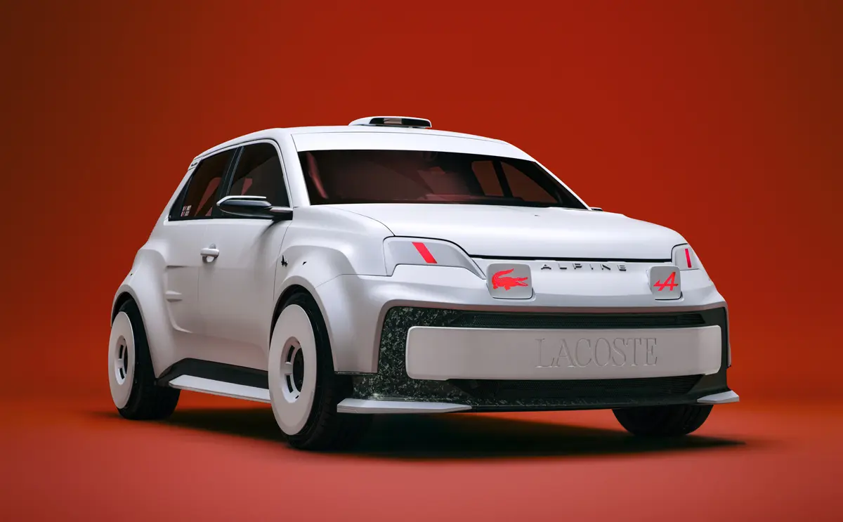 アルピーヌとラコステとのコラボレーション車、「アルピーヌ ラコステ A290ラリー」のエクステリア〜フロント