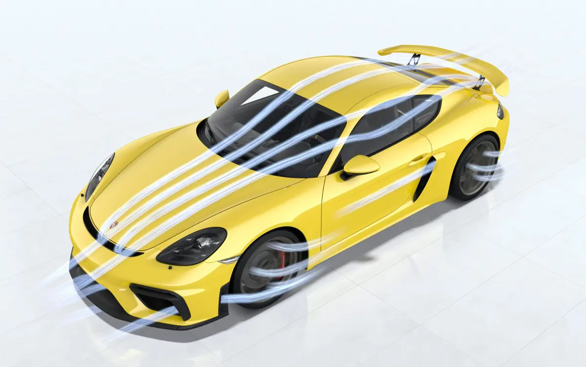 ポルシェ718ケイマンGT4のエクステリア（空力解説画像）