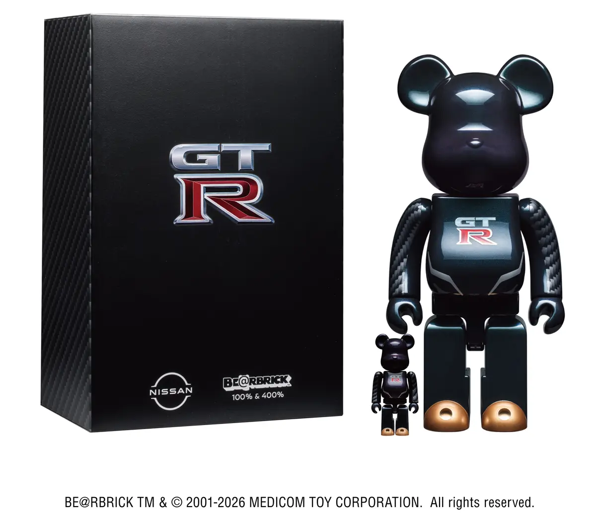 日産GT-Rとベアブリックとのコラボレーション、「NISSAN GT‑R BE@RBRICK 100% & 400%」