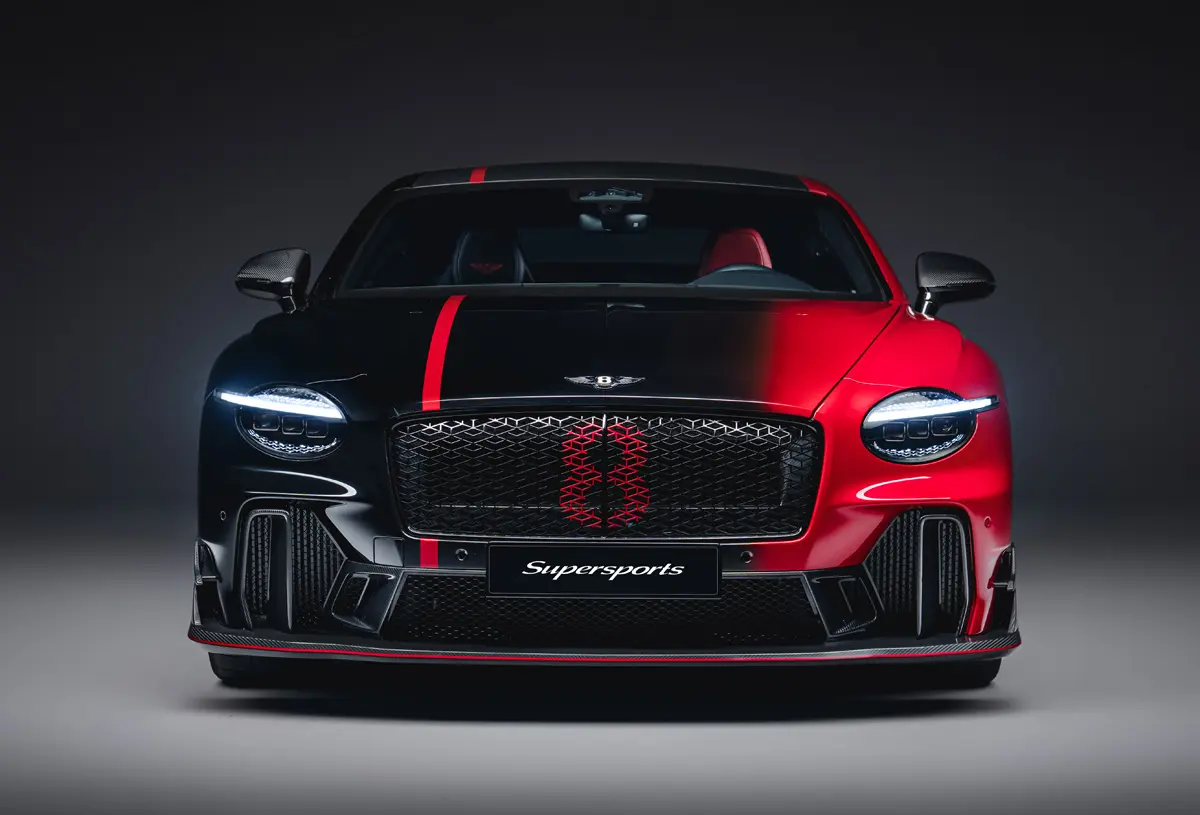 ベントレー スーパースポーツ専用のグラデーションカラー(レッド×ブラック、マリナー)〜フロント