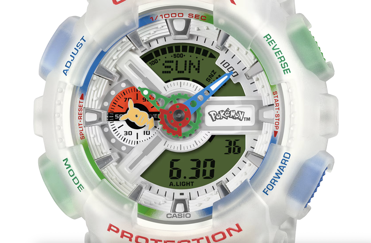 カシオ G-SHOCKとポケモンとのコラボ腕時計、GA-110PKM-7AJRの文字盤