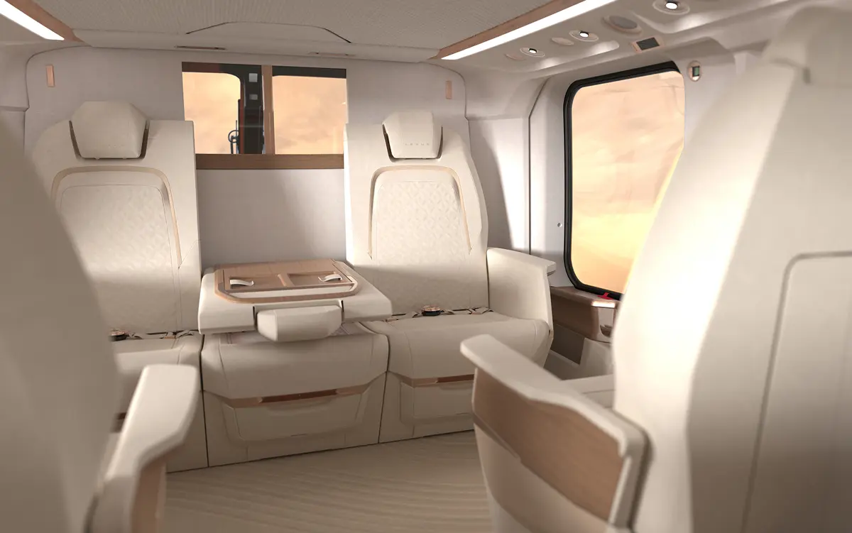 レクサスのヘリコプター旅客サービス「LEXUS Flight」に使用される機体(室内)