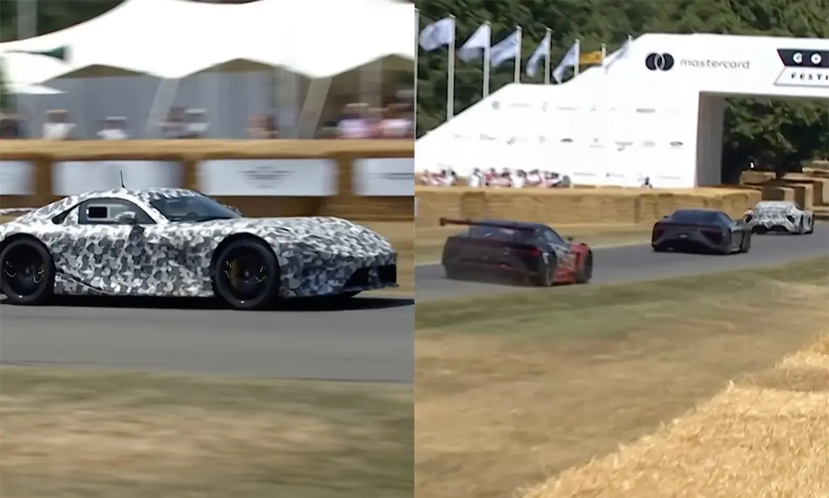 グッドウッドを走るレクサスLFAとGR GT