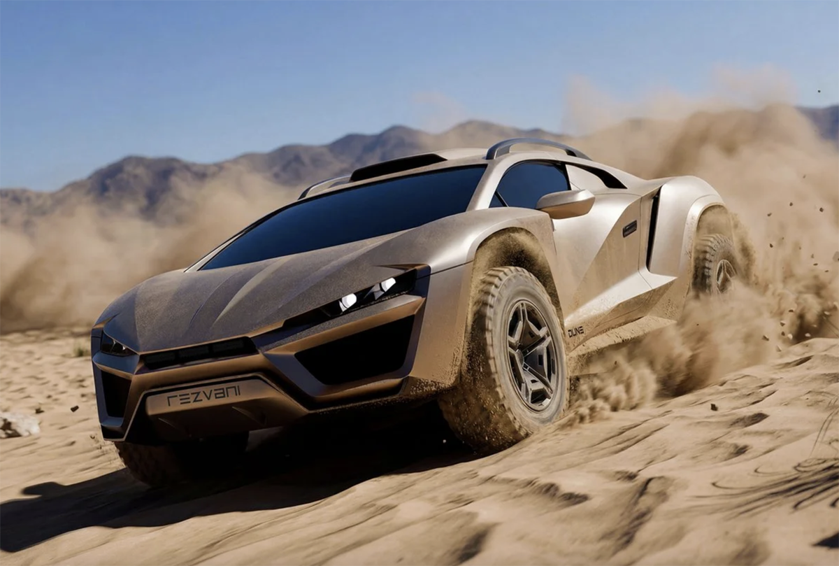 レズヴァニ（Rezvani）デューンの走行風景（砂漠、フロント）