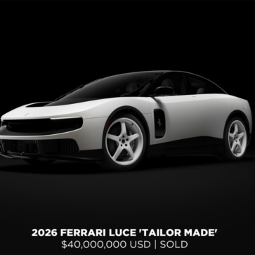 2026年のモントレーにてRMサザビーズが開催したオークションに登場したフェラーリ ルーチェ（ホワイト）