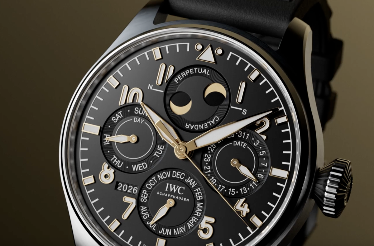 IWCとメルセデス・ベンツとのコラボ腕時計、ビッグ・パイロット・パーペチュアル・カレンダーの文字盤