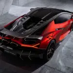 ランボルギーニ レヴエルトSVのエクステリア（レッド、リア）
