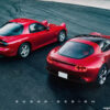 FD3Sと新型マツダRX-7のレンダリング（レッド、リア）