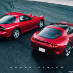 FD3Sと新型マツダRX-7のレンダリング（レッド、リア）