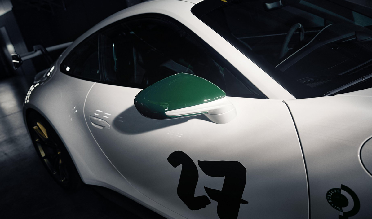 ポルシェ911 GT3 ニュルブルクリンク100周年エディションのエクステリア〜ドアミラー