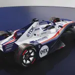 フォーミュラE ロンドンE-Prix仕様の「ロスマンズ」ポルシェ 99X〜リアサイド