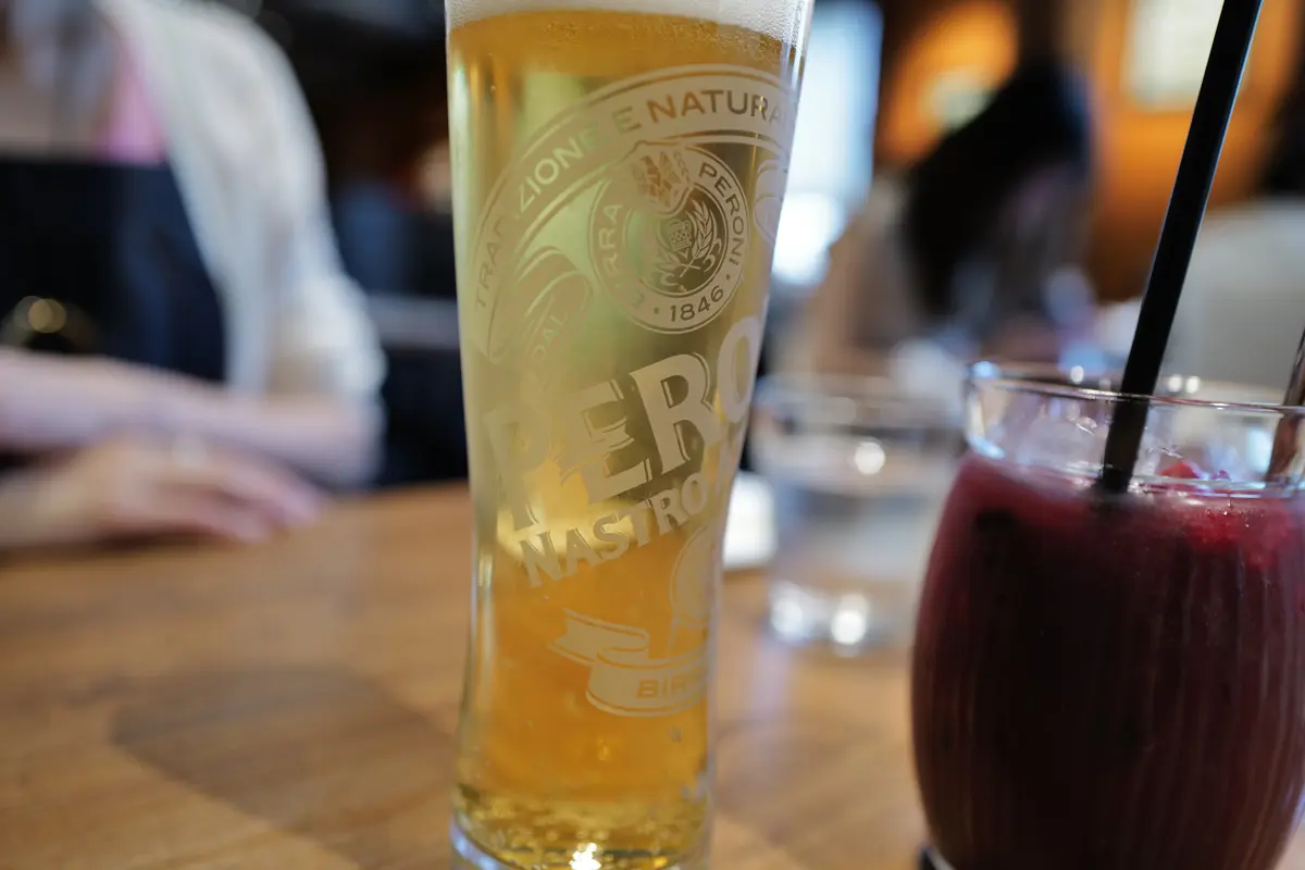 豊中のイタリアンレストラン、「アランチーノ」のビール